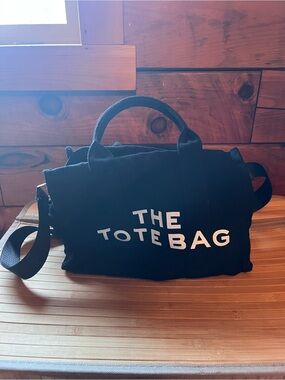 Marc Jacobs Black Canvas 'THE TOTE BAG' Tote with Shoulder Strap